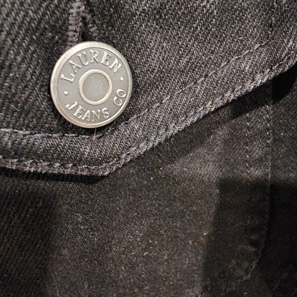 LRL Lauren Jeans Manhatten Denim Black Jean Jacket Womens Size M - Picture 13 of 15